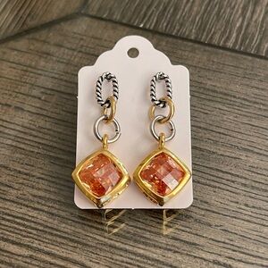 Premier Design “First Class” Morganite Two-tone Drop Earrings